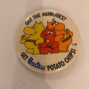 3/$40 Hostess Potato Chips Vintage Button Pin
